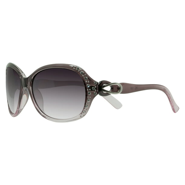 Piranha Eyewear Bling Crystal Purple Frame Sunglasses For Women with ...