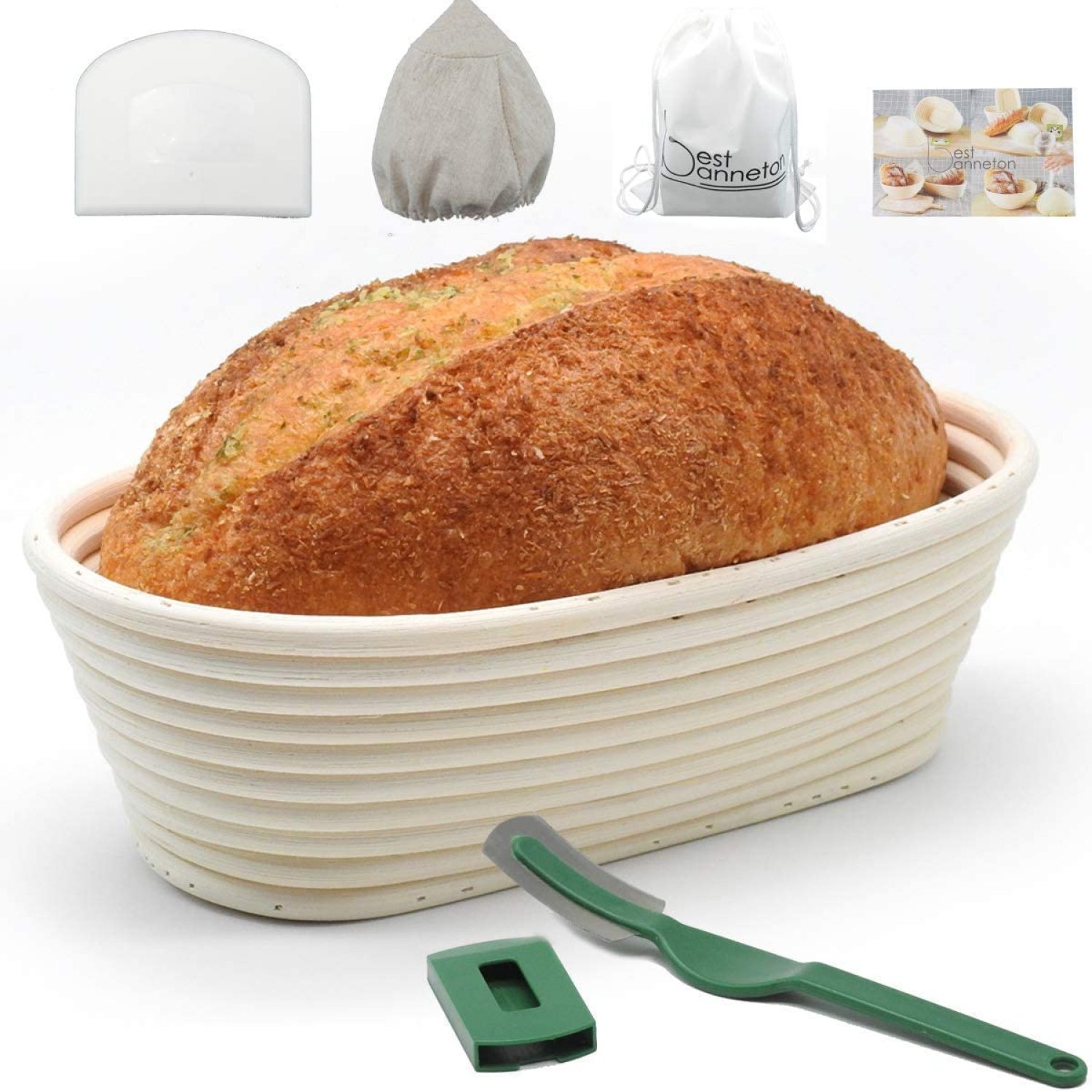 10inch Oval Proofing bread Baskets Bread Proofing Basket sets bread lame safe plastic bread