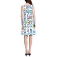 thumbnail image 3 of FORMRS Summer Dress for Women Loose U Neck Sleeveless Midi Beach Sundresses with Pockets, Blue Retro Pattern, 3 of 8