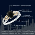 thumbnail image 2 of Gem Stone King 925 Sterling Silver and 10K Yellow Gold Black Onyx and White Lab Grown Diamond Ring for Women (1.63 Cttw, Oval 8X6MM, Gemstone Birthstone), 2 of 4