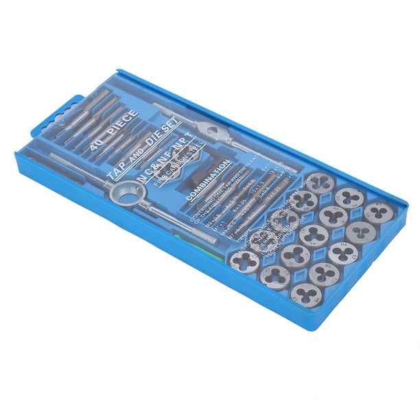 Juego de 40 machos de roscar y terrajas Bling Bling Acero al carbono para fresado