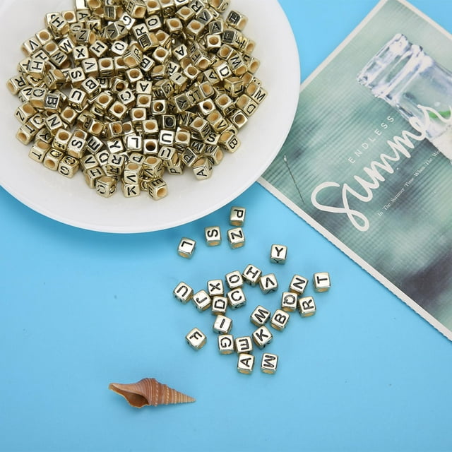 AMONIDA Acrylic Beads, Easy To Use Square Letters Beads, Bracelet Accessary Handicraft For Home DIY Accessary