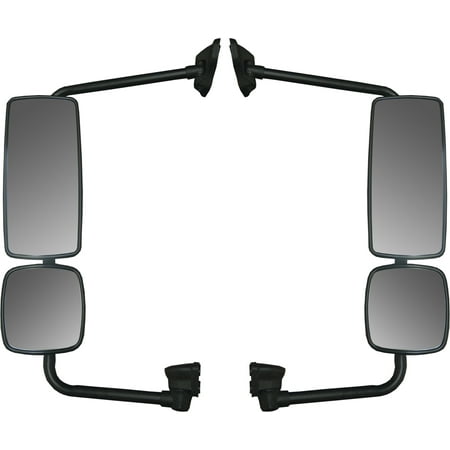 - Freightliner M2 Side View Mirror Assembly Set with Chrome Housing