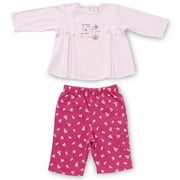 2-Piece Princess Top & Floral Pants Set - Newborn Girl