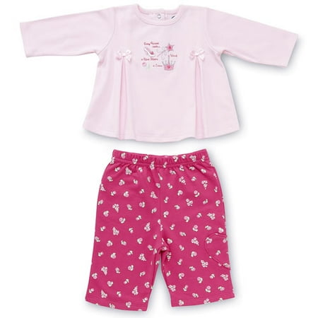 2-Piece Princess Top & Floral Pants Set - Newborn Girl