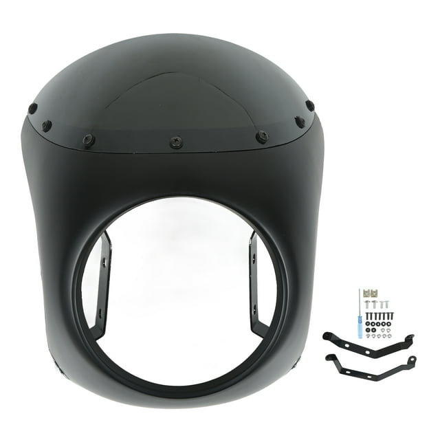 Parabrisas protector de carenado para faro de motocicleta de 7 pulgadas, Universal, para la mayoría de las motocicletas, faro redondo, negro mate