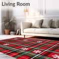thumbnail image 2 of ODIKA 8'x10' Machine Washable Non-Slip Area Rug, Cane Patchwork Plaid with Festive Snowflake Motifs High Traffic Rug, Red, 731734, 2 of 7