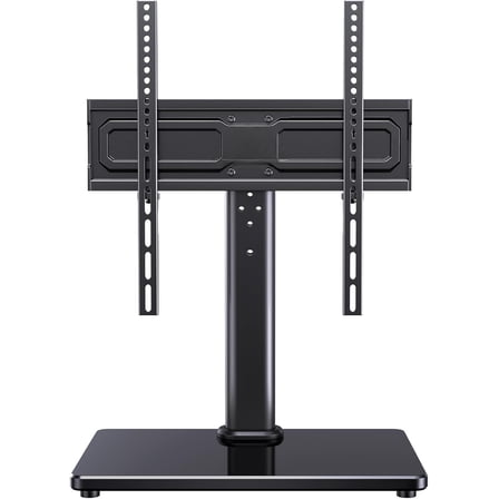 Universal Swivel TV Stand for 24-60 inch TVs up to 99 lbs, 8 Height Adjustable Table Top TV Stand, TV Base Stand with Tempered Glass Base, Max VESA 400x400mm, PSTVS33
