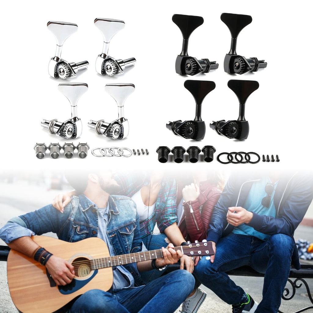 Electric Bass Tuner Peg Guitar Open Gear Tuning Pegs Machine Head Metal String Tuner 4 String Bass Machine Head Knobs