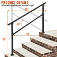 thumbnail image 3 of Outdoor Handrail for Steps, 2/3/4/5/6 Step Stair Handrail, Deck Staircase Handrails with Adjustable Height, Outdoor Handrail Banisters with Screw Kit- DIY Installation Kit, 3 of 9