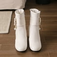 thumbnail image 2 of Akiihool Womens Winter Boots Women's Low Heel Ankle Boots Fashion Festival Boots Riding Boots for Women (White,6.5), 2 of 5
