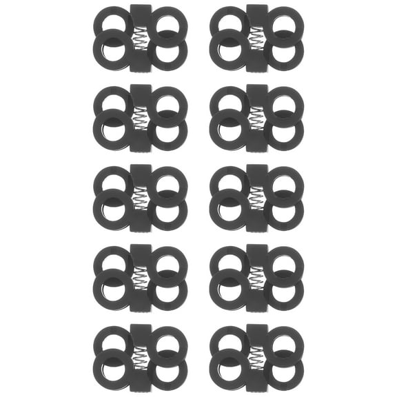 REOFLYUP 10Pcs Black Shoelace Locks Plastic Shoe Lace Buckles for Secure Fit and Everyday Use