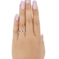 thumbnail image 4 of Art Deco Half Eternity Ring Blue Sapphire CZ 925 Sterling Silver Size 5, 4 of 4