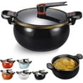 thumbnail image 1 of Multifunctional Large Capacity Non-stick Pressure Cooker, 8QT Micro Pressure Cooker Fast Cooking Cookware, Push-Pull Latch Opening/Closing, Rapid Heat Conduction, for All Stovetop (Black), 1 of 8