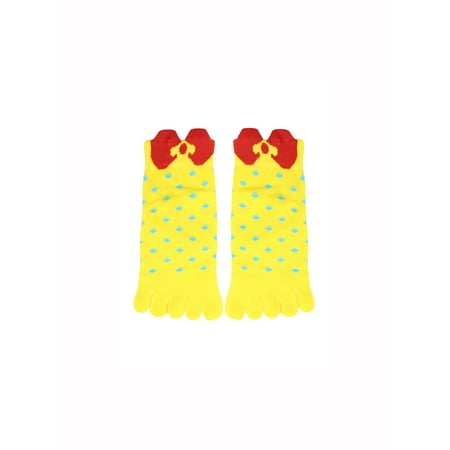 Toe Bowknot Low Cut - Women's Stretchy Cuffs Low Cut Dots Bowknot Pattern Toe Socks