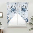thumbnail image 3 of Ocean Crab Swag Valances for Windows 2 Pack Blue Yellow Sea Star Shell Coral Gradient Blue Swag Kitchen Curtains 36 Inches Long Rod Pocket Short Window Treatment for Kitchen Bathroom 28"x36", 3 of 9