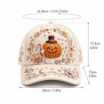 thumbnail image 4 of GrmtClth Ghost Pumpkin Halloween Baseball Cap Printed Trucker Hat Fun Holiday Costume Accessory Adjustable Cream Dad Hat for Adults Party Daily Wear, 4 of 6