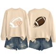 thumbnail image 4 of Game Day Sweatshirt for Women Game Day Long Sleeve Crew Neck Heart Graphic Cute Sweatshirts Sports Mom Must Have Oversized Fall Must Haves Summer Must Haves Solid Color Cozy Outfits Hiking Beige, 4 of 7