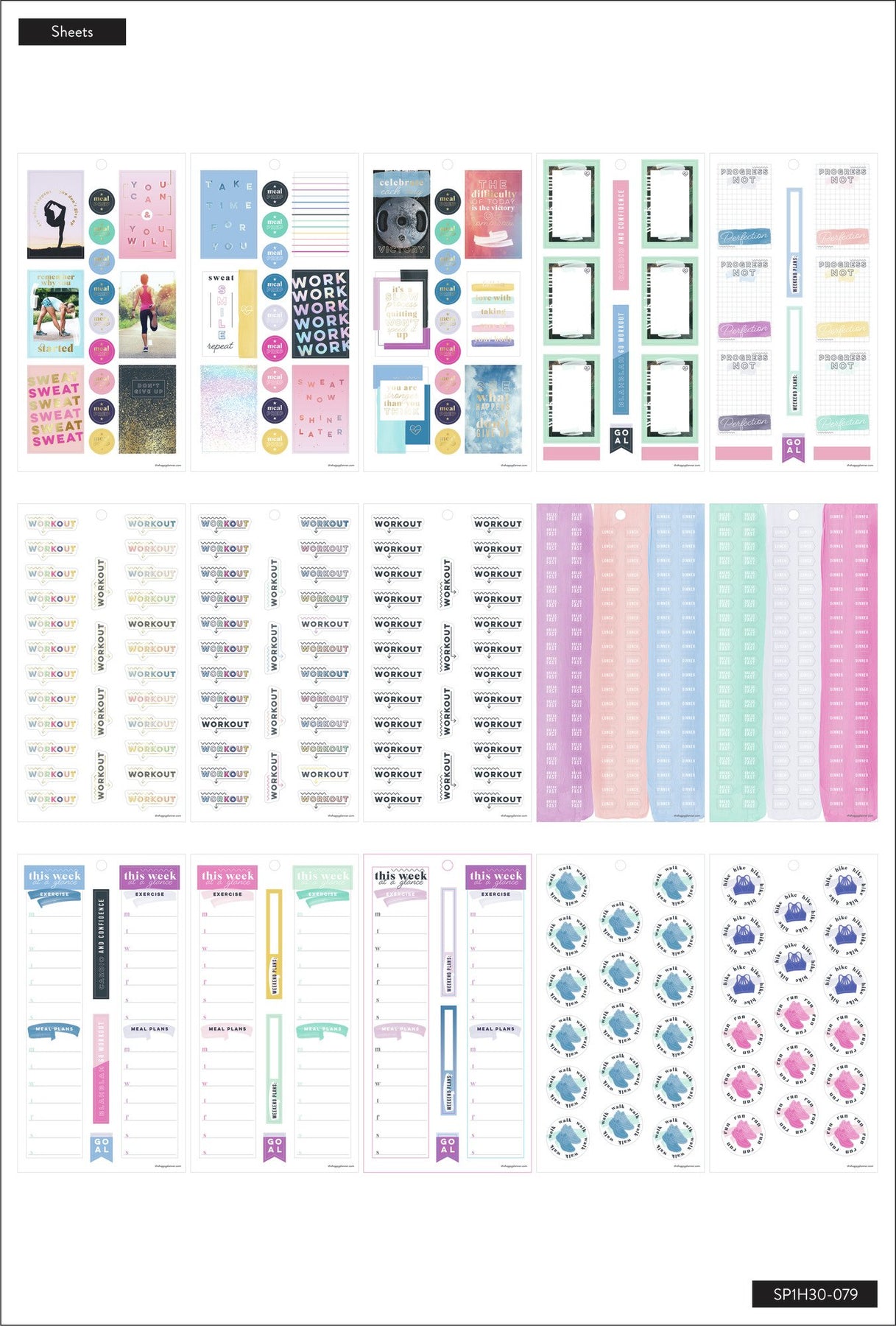 MAMBI HP Sticker Pad Fitness Don't Give Up