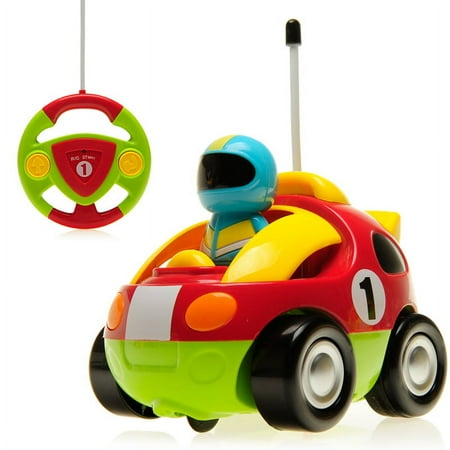 Gobbles of Giggles 4" Cartoon R/C Race Car Toy for Toddlers - Red