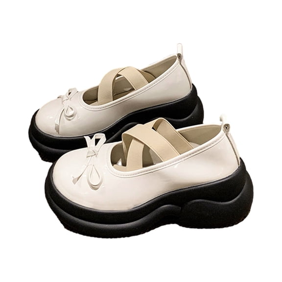Sweet Lolita Cosplay Flat Mary Jane Shoes Cute Goth Chunky Platform Dress Pumps Shoes PU Leather Oxfords for Women