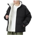 thumbnail image 3 of Ptauao Men's Winter Puffer Jacket Sherpa Lined Wind Resistant Midweight Warm Insulated Quilted Down Coat Parka, 3 of 6