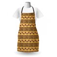 thumbnail image 3 of Safari Apron, Arrangement of Horizontally Continuing Leopard Paw Print Spots Animal Art, Unisex Kitchen Bib with Adjustable Neck for Cooking Gardening, Adult Size, Dark Brown Sand Brown, by Ambesonne, 3 of 4