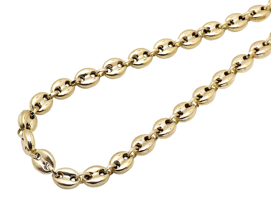 10K Yellow Gold 7MM Wide Puffed Gucci Mariner Link Chain Necklace 24-36  Inch 