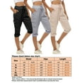 thumbnail image 2 of Capreze Womens Drawstring Cargo Capri Pants Casual Knee Capris with Pockets, 2 of 4
