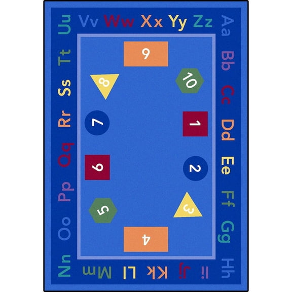 Joy Carpets Kid Essentials Fun-damentals 7'8" x 10'9" Area Rug in Color Multi