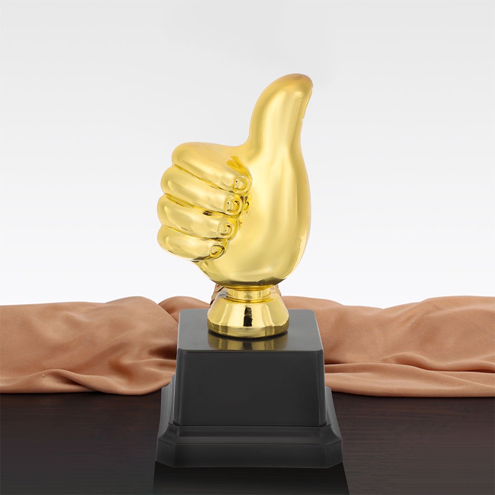 Healifty 2-Pack Plastic Thumb Trophy Awards for Game Competitions, Fun Prizes and Unique Gaming Rewards