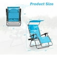 thumbnail image 3 of YANG2 Zero Gravity Chairs, X-Large Folding Lounge Lawn Chair w/Canopy Shade & Cup Holder, Adjustable Folding Patio Recliner for Pool Porch Deck Oversize (Blue), 3 of 9