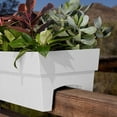 thumbnail image 3 of Bloem Finley Deck Rail Rectangle Planter: 24" - Casper White - Matte Finish, Fits Rail Sizes 3"-6", 100% Recycled Plastic Box, For Indoor and Outdoor Use, Gardening, 7.5 Gallon Capacity, 3 of 6