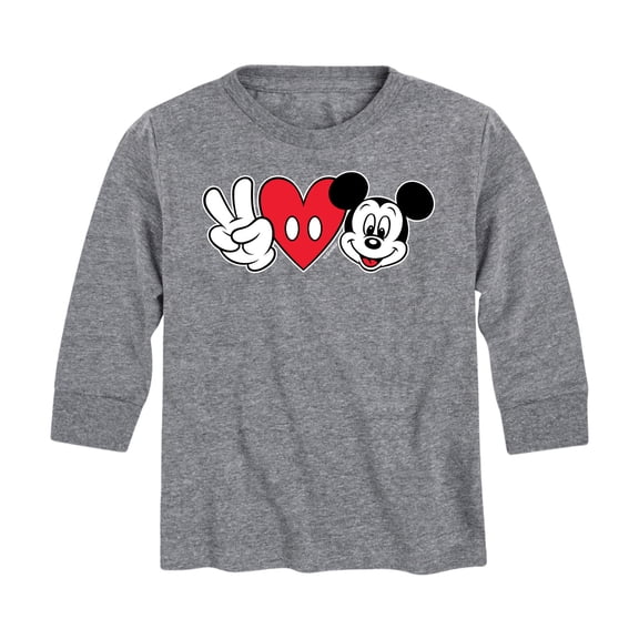 Mickey & Friends - Peace Love Mickey - Toddler And Youth Long Sleeve Graphic T-Shirt