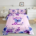 thumbnail image 2 of Manfei Letter Z Monogrammed Full Size Comforter Sets,Watercolor Rustic Flowers Bedding Comforter Set,Cute Butterflies Bedding Sets For Girls,Microfiber Room Decorative Reversible,3-Piece, 2 of 8