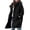 Black, variant on Women's Green Single Breasted Long Wool Coat, Hooded Winter with Pockets
