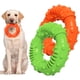 thumbnail image 1 of Verde + Naranja - Paquete de 2 juguetes masticables para perros, juguetes de goma duraderos para perros, juguetes para limpiar los dientes de perros grandes y medianos, 1 of 5