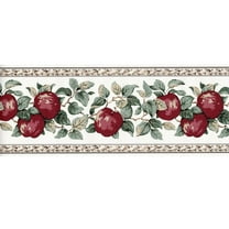 Trimz Country Kitchen Red Apple Wallpaper Border Wall Decor, Room Décor, Length 15 ft