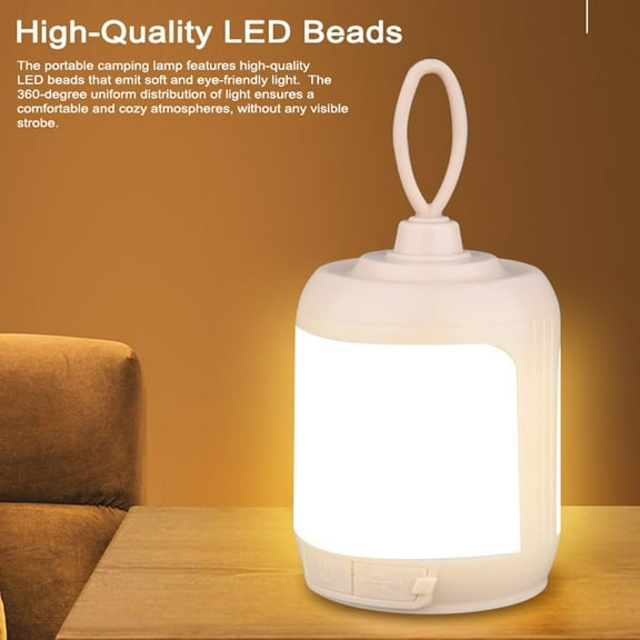 LED Rechargeable Camping Lantern, LED Camping Light, Portable Campsite Ambient Light Waterproof Tent Night Lamp Support 4 Lighting Modes for Camping Tent Hiking Fishing Home Emergency