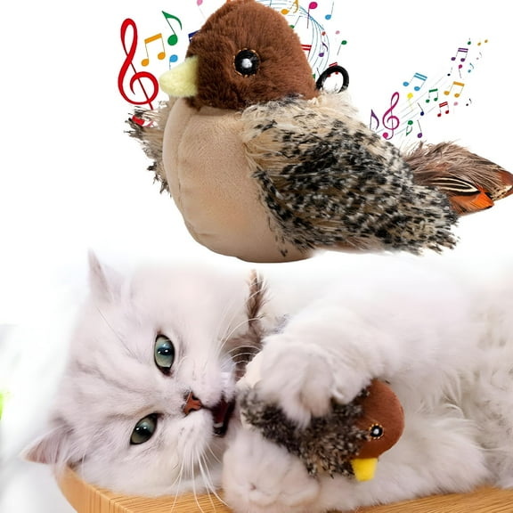 BESTSKY FeatherFun Flyer, Upgraded Simulated Chirping Bird Cat Toy, Bird Chirping Cat Toy, Flying Bird Cat Toy, Flapping Bird Cat Toys for All Breeds Cat Toy Flapping Wing