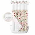 thumbnail image 2 of Love Heart Valentines No Hook Shower Curtain Waterproof, Bathroom Curtains with Snap in Liners and See Through Top Window, Rustic Botanical Spring Hotel Style Bathtub Curtains Shower 36"Wx72"L, 2 of 8