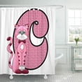 thumbnail image 1 of Cortina de Ducha ABPHQTO Alfabeto Niñas Gato Letra C Rosa 150x180 cm, 1 of 1