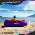 thumbnail image 2 of Nevlers Purple Inflatable Lounger with Travel Bag and Pockets, 2 of 9
