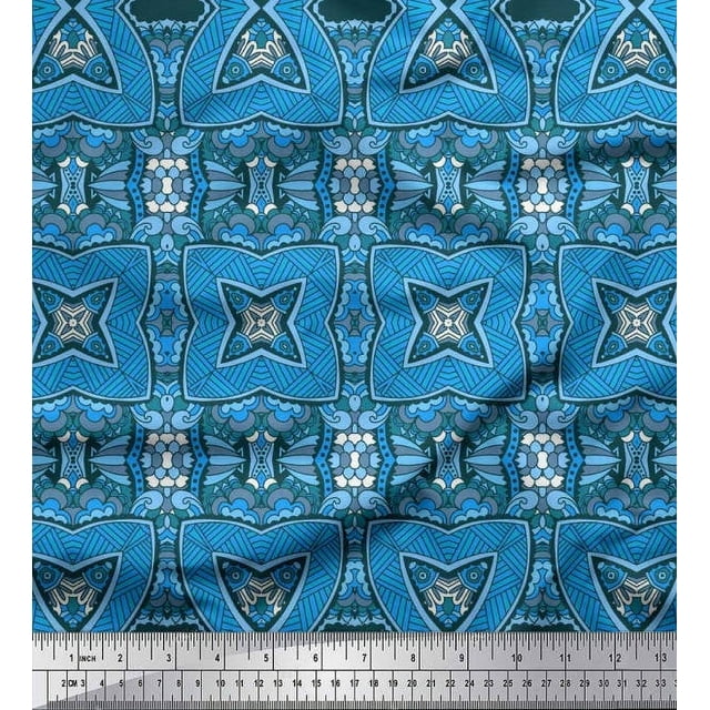 Soimoi Tissu en Poly Georgette Imprimé Floral Décoratif Tissu au Mètre 42 Pouces de Large