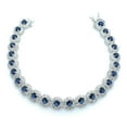 thumbnail image 4 of ADIRFINE 925 Sterling Silver Multi Colored Cubic Zirconia Halo Tennis Bracelet, 4 of 5