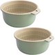 thumbnail image 1 of Colador de cocina 2 en 1, 2 piezas, colador de doble capa, juego de escurridor, cuencos, tamiz, cuenco redondo, colador de alimentos, cuenco de plástico para lavar frutas, 1 of 5