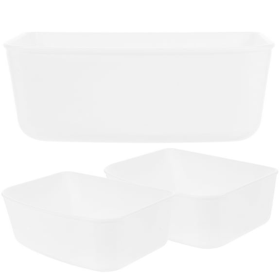 LOLIPPYY 3-Pack White Plastic Bird Cage Feeding Bowls for Daily Use and Easy Cleaning