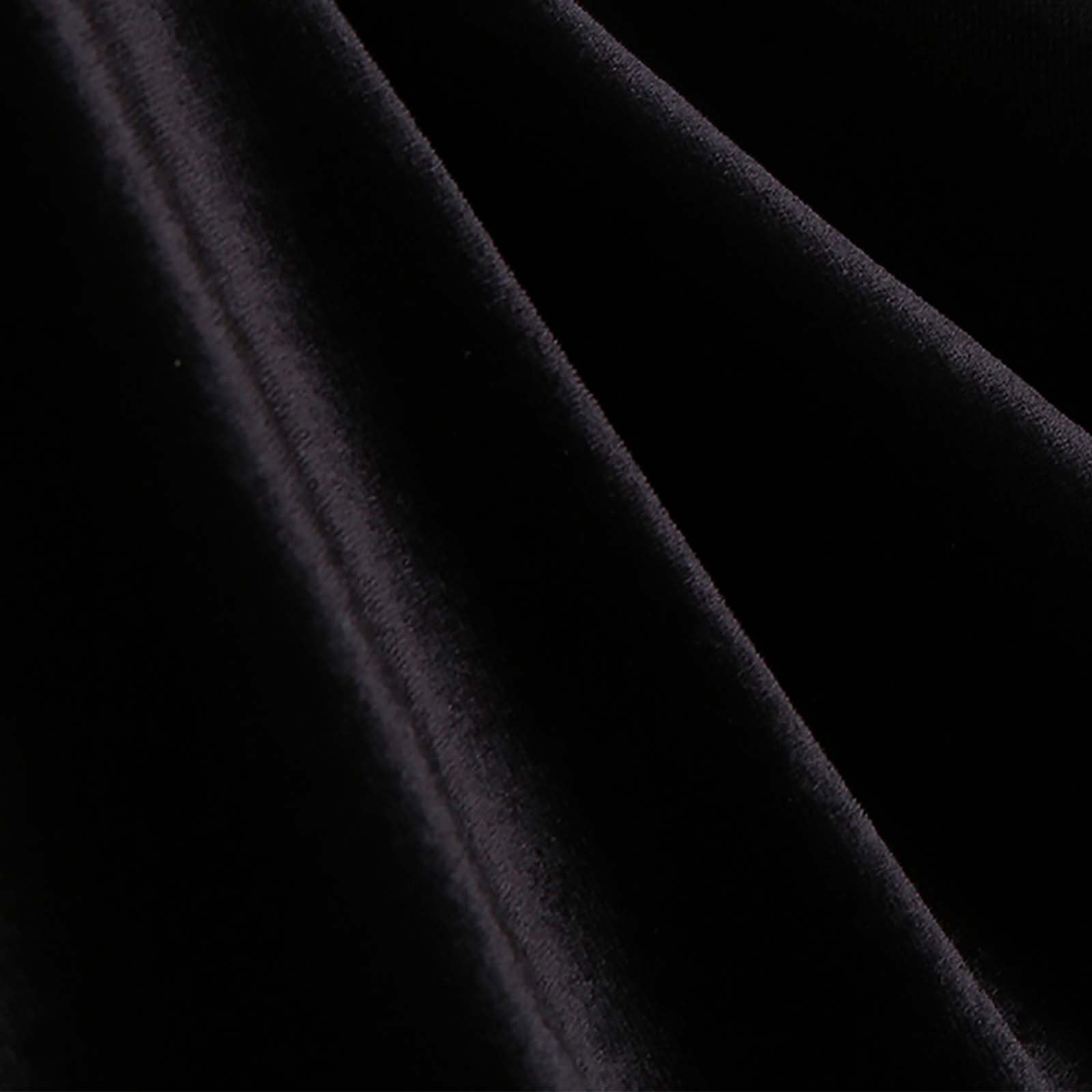 Vintage Velvet Dress for Women Party 2025 Sleeveless Pleated Wrap V Neck Ball Gown Tea Length Cocktail Dress (Medium, Black)