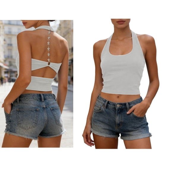 Women’s Tank Tops Sleeveless Halter Tanks with Built in Bra Support Fitted Workout Tank Tops Women's Clothing