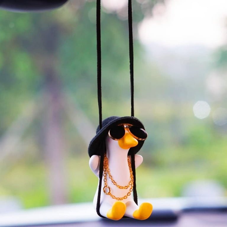 Duck Car Hanging Ornament, Super Cute Swing Ducks Mirror Hanging Accessories,  Auto Decoration Rearview Mirror Pendant Flying Duck Car Interior Set 